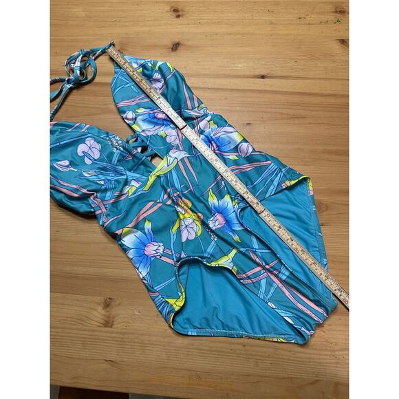 Mod Cloth Tropical Floral One Piece Swim Suit Women Small Resort Beach Trip Fun - Picture 5 of 10